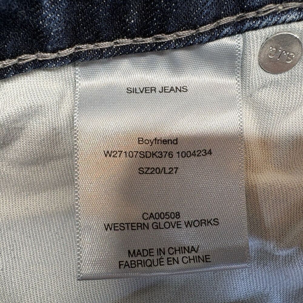 Silver Jeans Women's Boyfriend Jeans in Dark Blue Wash - Picture 7 of 10